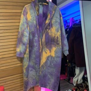 Fashionova Tie dye long hoodie/cardigan